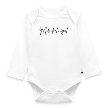 Mir doch egal - Baby Bio-Langarm-Body - Weiß - Vorne