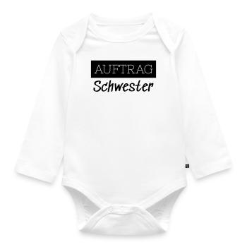 Commander Sister Family Funny Gift - Body Bébé bio manches longues - blanc - Devant
