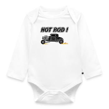 HOT ROD - Baby Bio-Langarm-Body - Weiß - Vorne