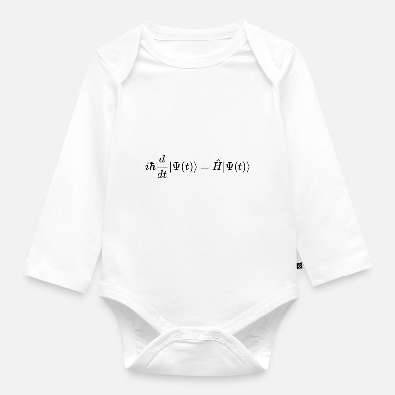 Équation de Schrödinger - dépendante du temps - noir - Body Bébé bio manches longues - blanc