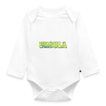 Kratzer im Namen von Ursula - Baby Bio-Langarm-Body - Weiß - Vorne