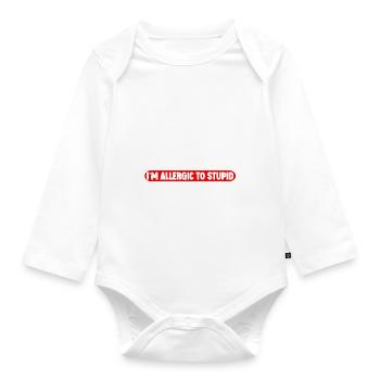 Stay Back, I'm Allergic To Stupid 11 - Baby Bio-Langarm-Body - Weiß - Vorne