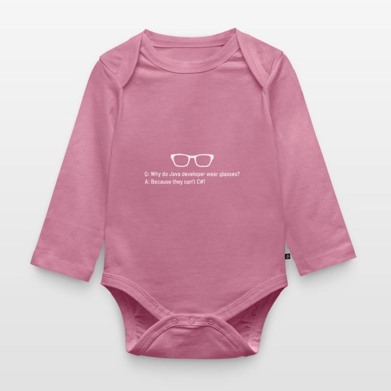 Why Do Java Programmers Wear Glasses? Organic Longsleeve Baby Bodysuit