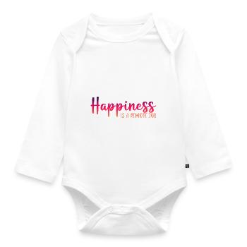 Happiness Is A Remote Job 3 - Baby Bio-Langarm-Body - Weiß - Vorne