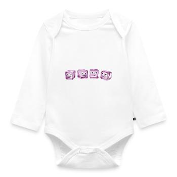 Glace,Glaçon,dés,Famille,Bande dessinée - Body Bébé bio manches longues - blanc - Devant
