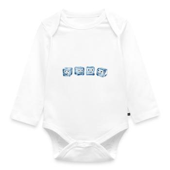 Glace,Glaçon,dés,Famille,Bande dessinée - Body Bébé bio manches longues - blanc - Devant