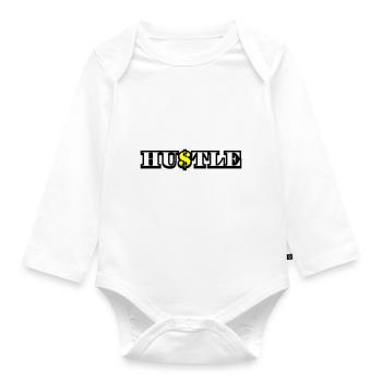Hustle Quote - Baby Bio-Langarm-Body - Weiß - Vorne