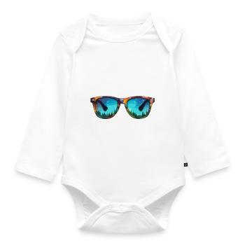 Sunglasses / Reflection / Forest / Reflection - Organic Longsleeve Baby Bodysuit - white - Front