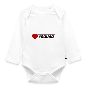 Squad Herz - Baby Bio-Langarm-Body - Weiß - Vorne