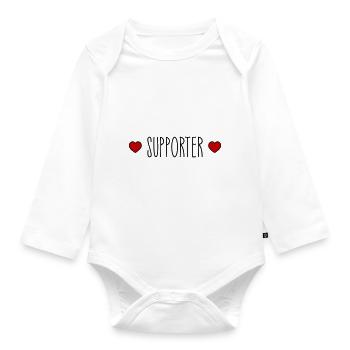 Supporter Heart - Organic Longsleeve Baby Bodysuit - white - Front