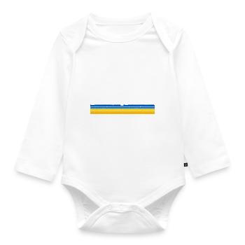 Proud to Love Kyiv - Celebrate Ukrainian Heritage - Organic Longsleeve Baby Bodysuit - white - Front