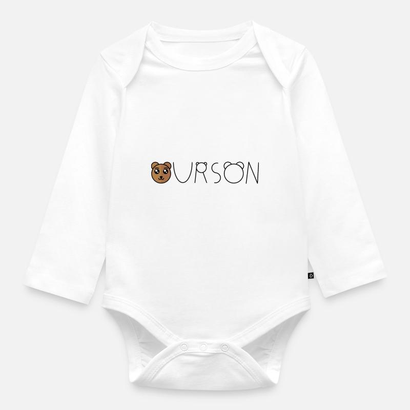 OURSON - Body Bébé bio manches longues - blanc