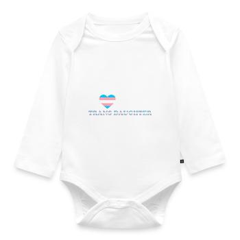 Ich liebe (Herz) meine Trans-Tochter - Baby Bio-Langarm-Body - Weiß - Vorne