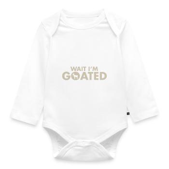 Wait I’m Goated Funny Internet Meme Goat Joke - Body Bébé bio manches longues - blanc - Devant