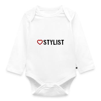Stylist Heart - Organic Longsleeve Baby Bodysuit - white - Front