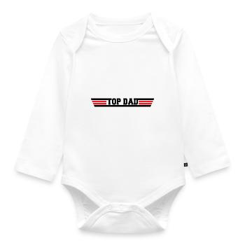 Top Dad - Baby Bio-Langarm-Body - Weiß - Vorne