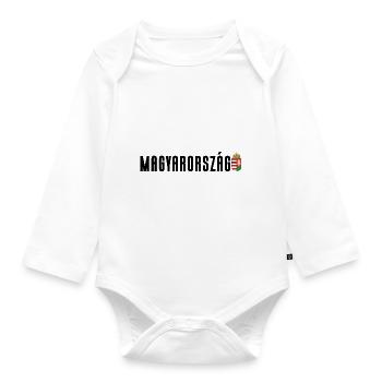 Magyarország Hungary Coat of Arms Flag - Organic Longsleeve Baby Bodysuit - white - Front