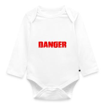 Danger I Put The Pee In The Pools 4 - Baby Bio-Langarm-Body - Weiß - Vorne