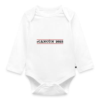 Cancun 2023 - Baby Bio-Langarm-Body - Weiß - Vorne