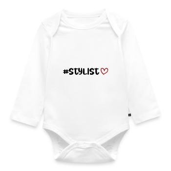 Stylist heart - Organic Longsleeve Baby Bodysuit - white - Front