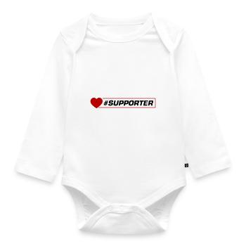 Cœur de supporter - Body Bébé bio manches longues - blanc - Devant
