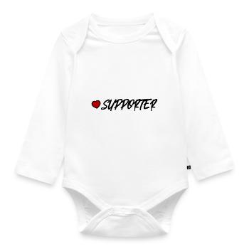 Supporter Herz - Baby Bio-Langarm-Body - Weiß - Vorne