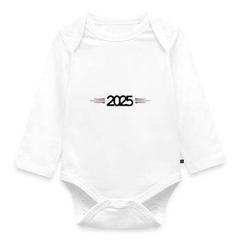2025 Strich - Baby Bio-Langarm-Body - Weiß - Vorne