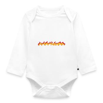 Flames - fire row - Organic Longsleeve Baby Bodysuit - white - Front