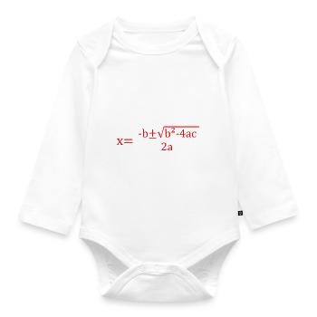 Quadratic Formula for Math class 2 - Organic Longsleeve Baby Bodysuit - white - Front