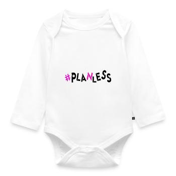 no idea today no plan burnout planless headless - Organic Longsleeve Baby Bodysuit - white - Front