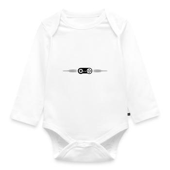 Gamepad Line Gamer - Organic Longsleeve Baby Bodysuit - white - Front