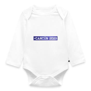 Cancun 2023 - Baby Bio-Langarm-Body - Weiß - Vorne