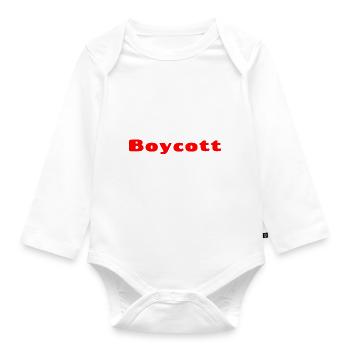 Red boycott - Organic Longsleeve Baby Bodysuit - white - Front