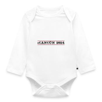 Cancun 2024 - Baby Bio-Langarm-Body - Weiß - Vorne