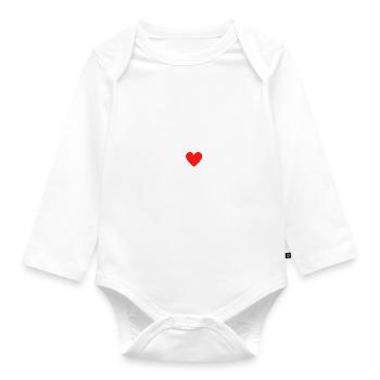 I love Elizabeth Rotes Herz Liebe Fan Geschenk - Baby Bio-Langarm-Body - Weiß - Vorne