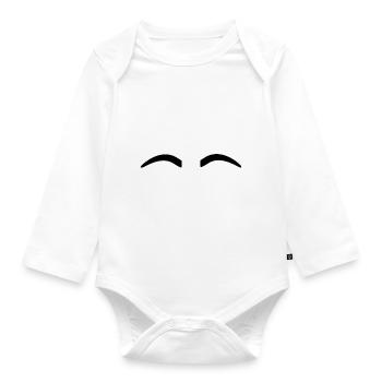 Eyebrows Funny - Organic Longsleeve Baby Bodysuit - white - Front