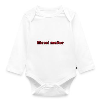 MAÎTRE. MERCI. MERCI MAÎTRE. MAITRE. CADEAU MAÎTRE - Body Bébé bio manches longues - blanc - Devant