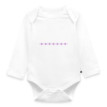 Small pansy line - Organic Longsleeve Baby Bodysuit - white - Front