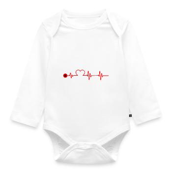 Cocker Spaniel Heartbeat Funny Dog Owners - Organic Longsleeve Baby Bodysuit - white - Front