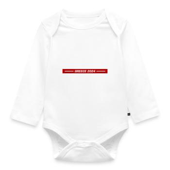 Greece 2024 - Organic Longsleeve Baby Bodysuit - white - Front