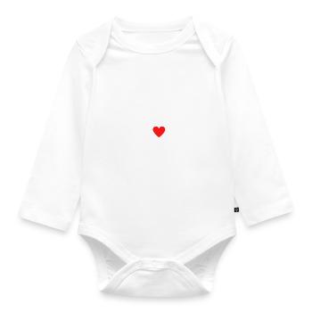 I Love Charlotte Red Heart Love Fan Gift - Body Bébé bio manches longues - blanc - Devant