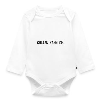 Chillen kann ich - Baby Bio-Langarm-Body - Weiß - Vorne