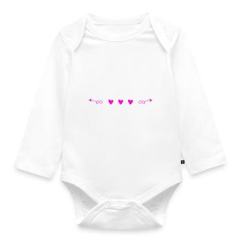 herz strich - Baby Bio-Langarm-Body - Weiß - Vorne