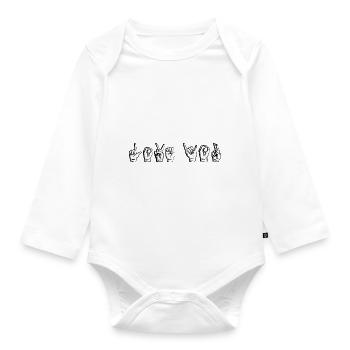 Langue des signes Love You - Body Bébé bio manches longues - blanc - Devant