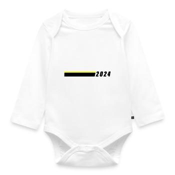 Année 2024 - Body Bébé bio manches longues - blanc - Devant