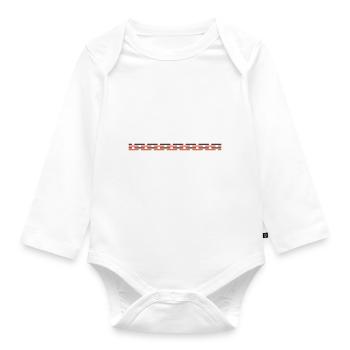 Line dashed - Organic Longsleeve Baby Bodysuit - white - Front