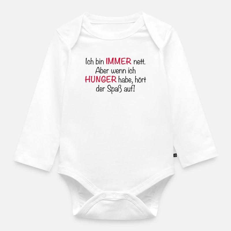 Immer Hunger - Baby Bio-Langarm-Body - Weiß