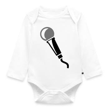 microphone - Organic Longsleeve Baby Bodysuit - white - Front
