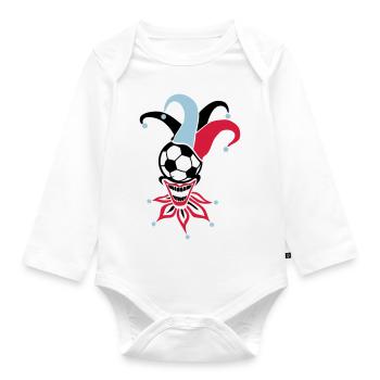 football joker ball sport - Organic Longsleeve Baby Bodysuit - white - Front