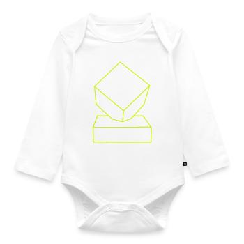 Cobble Roubaix Icon Gelb - Baby Bio-Langarm-Body - Weiß - Vorne